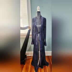 Elegant Blue Sheer Women's Robe